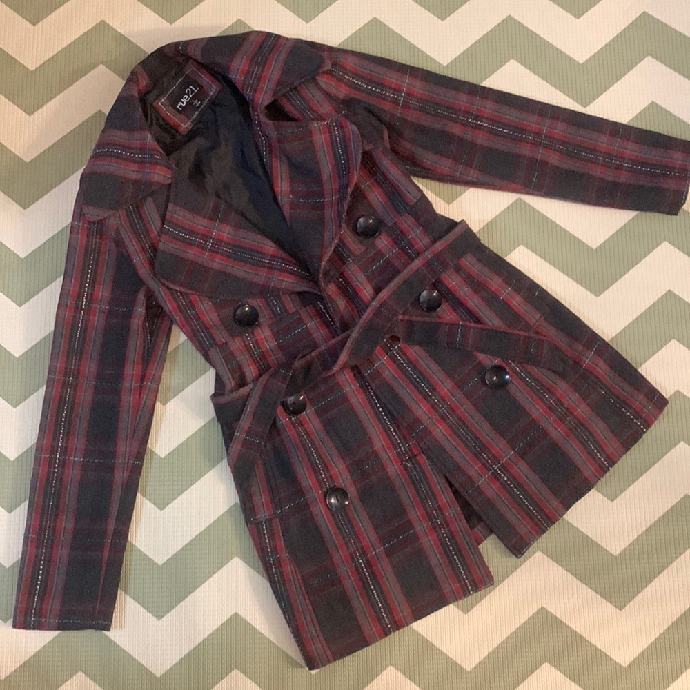 Rue 21 Peacoat Plaid Women's Coat Jacket